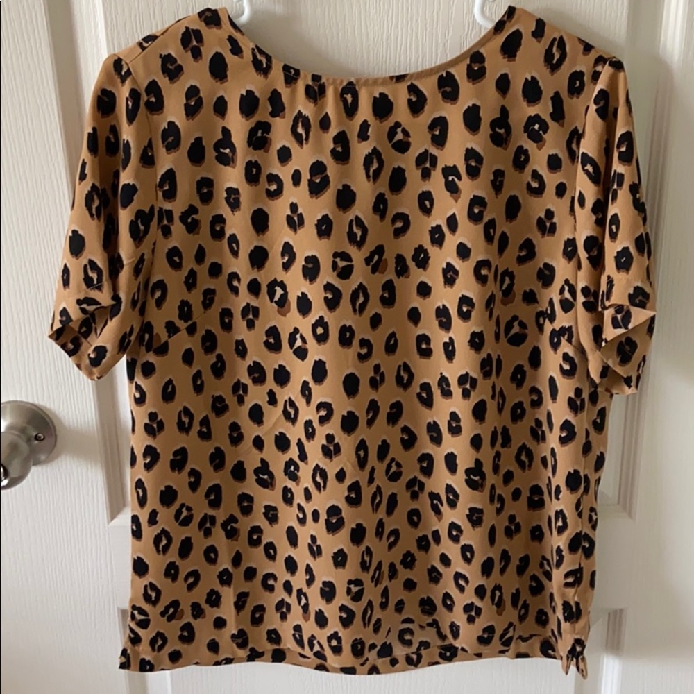 Leopard print reversible blouse